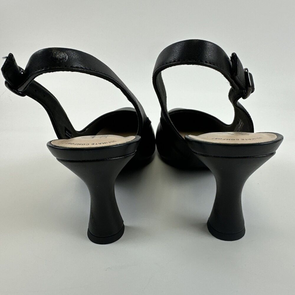 Clarks Kataleyna Step Pump Heels Slingback Buckle Black Leather Pointed Toe 8.5 - Picture 5 of 13